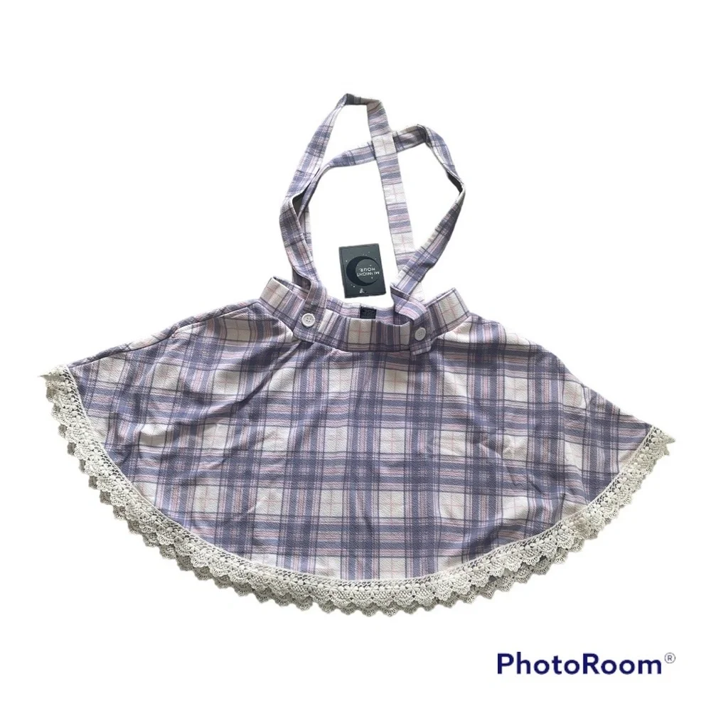 Her Universe Pink & Purple Plaid Lace Suspender Skirt